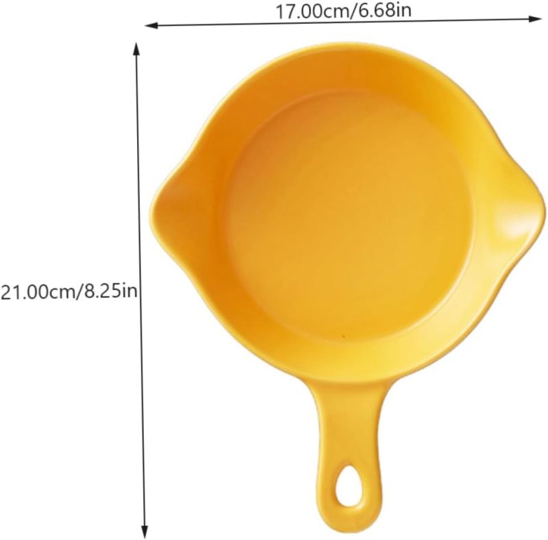 2pcs Ceramic Baking Plate Salad Bowl Multi-purpose Food Tray for Breakfast Decorative Handheld Plate