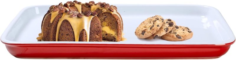15.75 IN Large Baking Sheet – Stoneware Cookie Sheet & Baking Tray, Oven Safe Baking Trays for Oven