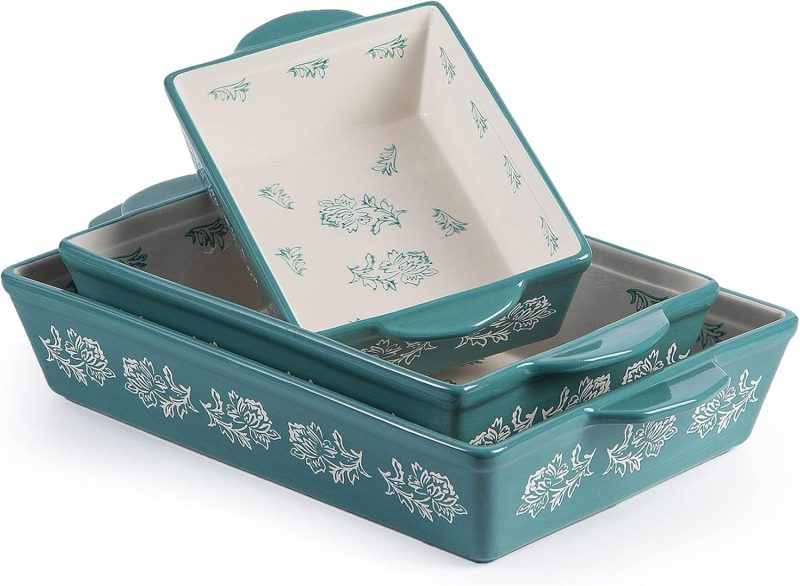 Baking Dish Ceramic Lasagna Pan Casserole Dish 3-Piece Bakeware Sets Baking Dishes Baking Set Baking Dish Set