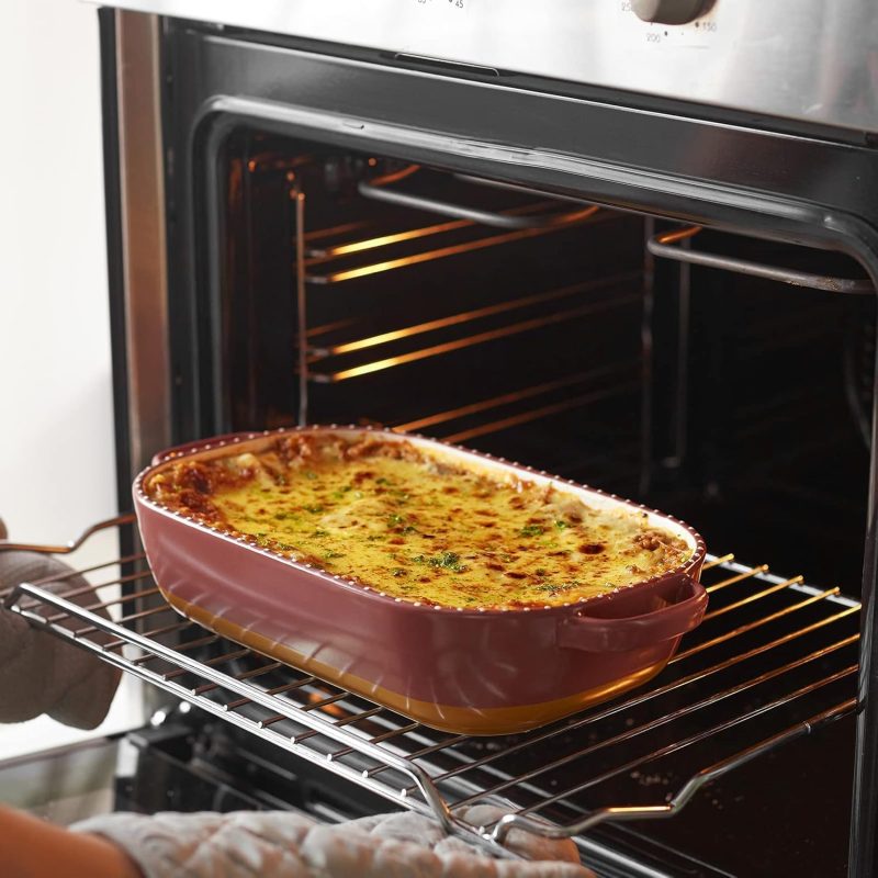 Baking Dish, 75 oz Ceramic Baking Dishes for Oven, Ceramic Bakeware, Casserole Dish, Rectangular Lasagna Pan Deep, Porcelain Baking Pan for Cooking, Cake, Banquet , Oven Safe, 11.5X 7.5 Inch - Image 2