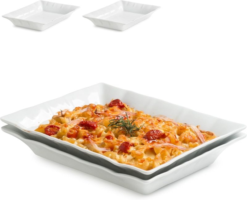 Porcelain Baking Set of 2, Ceramic Baking Dish Baking Pan